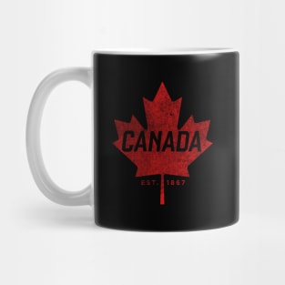 Canada Est 1867 Faded Canada Maple Leaf Mug